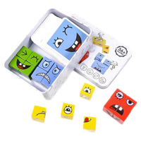 六品堂趣味变脸魔方积木表情笑脸拼图双人pk儿童专注力思维训练益智玩具 四人对战（铁盒装）