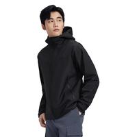 安德玛【谢霆锋同款】户外山影软壳机能冲锋衣男防水防风连帽夹克外套男 漫暮黑 L