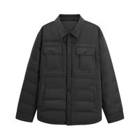 GXG 男装冬季黑短款翻领鸭绒羽绒服