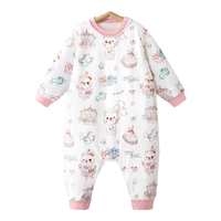 贝肽斯儿童连体衣春秋恒温夹棉保暖连体衣婴儿衣服宝宝睡衣 觅蜜派对 100cm