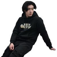 NB奥莱男士上衣秋冬季休闲时尚潮流薄绒黑色简约连帽卫衣