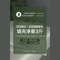 水星家纺100%桑蚕丝被子 100S纯棉面料高品质自然纯粹桑蚕丝被二合一被芯 (桑蚕丝被净重