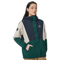 骆驼（CAMEL）【娜扎同款】熊猫系列三防冲锋衣硬壳外套户外登山服 AA2223a5457 墨蓝/浅卡其/海绿女 S