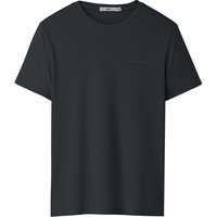 HLA海澜之家短袖T恤男25新呼吸方格运动圆领短袖男夏季HNTBJ2J065A 黑色67 2XL 185/100A 165~180斤