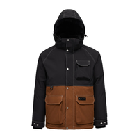 君羽户外羽绒服男23700蓬白鹅绒时尚拼色加厚保暖鹅绒服SC62021 黑色-焦糖 M（白鹅绒151克）