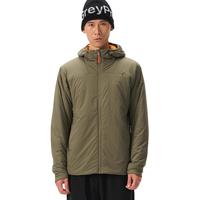 灰壳 冬季男士保暖羊毛绒棉服户外轻量化美丽诺羊毛保暖连帽长袖外套 橄榄绿 XL