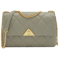 ELLE 她 女包2023款头层牛皮菱格腋下包单肩包斜挎包22592 工业暖灰