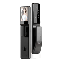 德力西(DELIXI)指纹锁全自动智能锁智能门锁电子锁密码猫眼人脸指静脉【D5系列】 【双静脉】3D人脸+猫眼大屏+远程 【智惠全家享礼包】智能手环*4