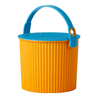 利快 收纳桶儿童玩具桶多功能储物桶大容量水桶凳子带盖 【4L】橙色