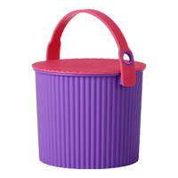 利快 收纳桶儿童玩具桶多功能储物桶大容量水桶凳子带盖 【4L】紫色