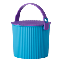利快 收纳桶儿童玩具桶多功能储物桶大容量水桶凳子带盖 【4L】蓝色