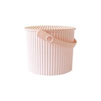 利快 收纳桶儿童玩具桶多功能储物桶大容量水桶凳子带盖 【4L】水蜜桃