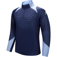 KELME/卡尔美 套头衫男足球训练服跑步卫衣半拉链夹棉上衣 深蓝 L