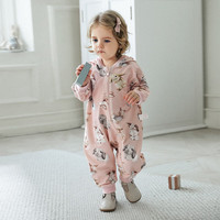 嫚熙（EMXEE）嫚熙婴儿连体衣连帽卫衣宝宝衣服夹棉 布鲁象游记夹棉款 80cm 9-18个月，体重8.5-10kg