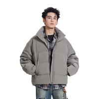 HomePanda美式潮牌羽绒服男冬季2024cleanfit短款立领面包服
