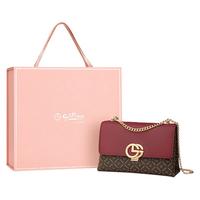 goldlion 金利来 女包单肩包女士链条包斜挎包礼盒款 FC203554-1C25S 酒红 新年女友 礼盒款-酒红