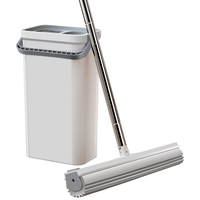 官佳胶棉免手洗拖把家用海绵多功能旋转拖把净懒人吸水拖把木地板 带桶套装