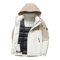 雪中飞 SNOWFLYING男女短款连帽羽绒服工装可充电蓄热按摩暖