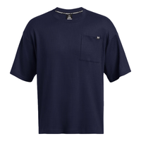 安德玛（UNDERARMOUR）春夏Rival男子华夫格圆领训练运动短袖T恤1383106 藏蓝色410 XL