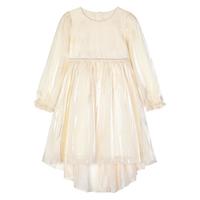 LittleNaive儿童礼服裙春秋装钢琴演出连衣裙生日女童公主裙白色