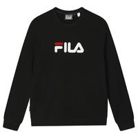 FILA 斐乐款套头卫衣25秋冬季休闲宽松长袖加绒保暖上衣 正黑色-BK L 175/96A/L