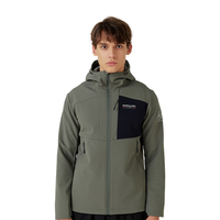 诺诗兰24男女软壳外套防风泼保暖抓绒户外徒步登山外套拼接透气 螺青色-男 180