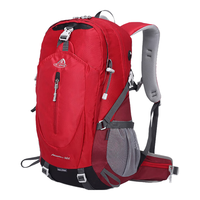 艾王（AIONE）专业户外登山包双肩背包30升大容量超轻便量化悬浮背负耐磨防泼水 玛瑙红 9674B 30L