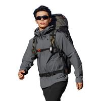 安德玛户外软壳衣夹克男2025秋季徒步登山防风防泼水连帽外套男 碳灰色 L