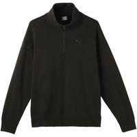 PUMA男女秋季宽松半拉链复古加绒立领长袖卫衣 632293 M 01-黑色 亚洲码M(175/96A)