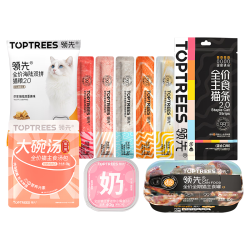 领先 猫尝鲜礼包 315g（低温烘培猫粮50g  +主食猫条5根+主食汤包70g +主食猫罐85g＋羊奶餐盒40g）