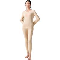 宜而爽【含山羊绒蚕丝】7A抑菌防螨男女保暖内衣套装无痕磨毛秋衣秋裤 女款套装 肤色 M(女160/男165)