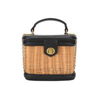 拼色藤条盒子包