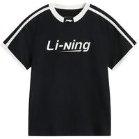 LI-NING 李宁 短袖女士夏季运动上衣圆领女装休闲半袖白棉感运动T恤女