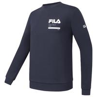 FILA斐乐男子针织长袖卫衣秋冬圆领休闲简约运动套头上衣 RD宝蓝-NV 175/96A/L
