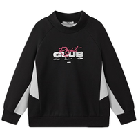 马骑顿【加绒】MQD男童25冬撞色撞色拼接字母街潮半高领卫衣 黑色 140