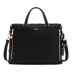 TUMI VOYAGEUR商务公文包经典牛皮革手提电脑包黑色拼金色0196620DGLD520