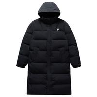 FILA FUSION斐乐潮牌长款羽绒服男2024冬季休闲基础连帽外套