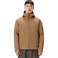 伯希和（Pelliot）户外加绒软壳衣男女外套24秋冬防风防泼水收腰高弹徒步登山服 【男款】虎眼棕 | 防风耐磨 L