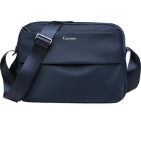 Crocodile鳄鱼恤时尚布包男士简约单肩包包轻便大容量斜挎男包B1937蓝色