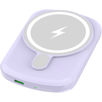 睿能宝（RAVPower）苹果Magsafe磁吸充电宝10000毫安时PD20W快充适用苹果14/13/12无线背夹大容量移动电源 紫 【升级款10000毫安快充】闪电紫