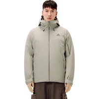 伯希和（Pelliot）羽绒冲锋衣男外套24款800蓬鹅绒Dermizax户外防水单冲滑雪登山服 烟灰卡其 | 防水硬壳 800蓬鹅绒 S