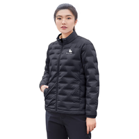 思凯乐羽绒服男鹅绒户外防风轻薄轻量化保暖外套滑雪服女 黑色-女 L