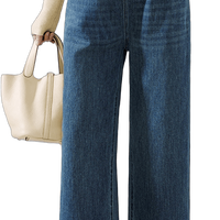 兔妈 裤秋冬季外穿牛仔裤孕期加绒可调节小个子百搭直筒裤九分裤子