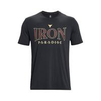 安德玛（UNDERARMOUR）秋冬Project Rock强森男子训练运动短袖T恤1379837 黑色001 XL