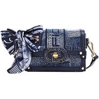 Fion/菲安妮小方包2024女包丹宁牛仔轻奢感设计感斜挎单肩包