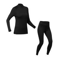 DECATHLON 迪卡侬 保暖内衣男士秋衣秋裤女套装速干跑步滑雪运动加绒加厚OVW1 升级款黑色套装 XS