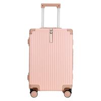 七匹狼官方旗舰新款行李箱结实耐用铝框拉杆箱女旅行箱男生20寸登机箱男 黑色铝框 20寸登机-全PC箱体-低分贝静音轮