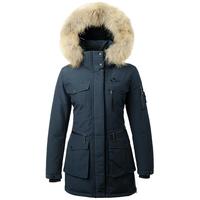 NEPA耐葩户外女士中长款高蓬毛领鹅绒保暖防风羽绒服CE82023 红杉色 160/84A