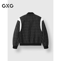 GXG 小香风棒球领 男士夹克外套  黑色 3XL