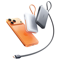 图拉斯 充电宝自带线20000毫安超大容量2W合金移动电源35W可上飞机